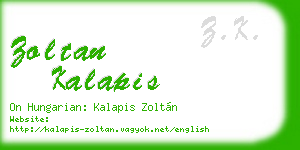 zoltan kalapis business card